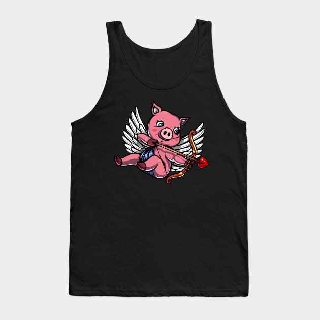 Pig Valentines Day Cupid Tank Top by underheaven